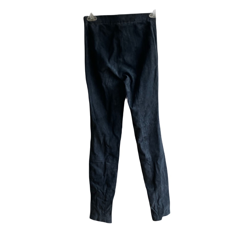 Theory Black Suede Tonerma Leggings Size 00 Ankle Zip Skinny Pants High Rise - Picture 5 of 11